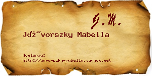 Jávorszky Mabella névjegykártya